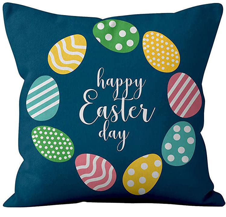 Living Room Sofa Bed Easter Linen Throw Pillowcase