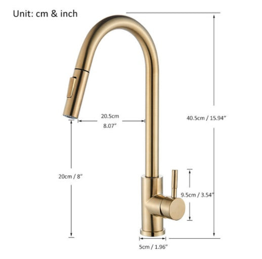 304 Stainless Steel Kitchen Pull-out Faucet