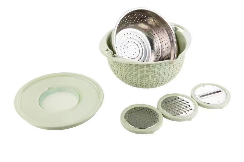 Kitchen Fruit Tray Removable Double Layer Basin Draining