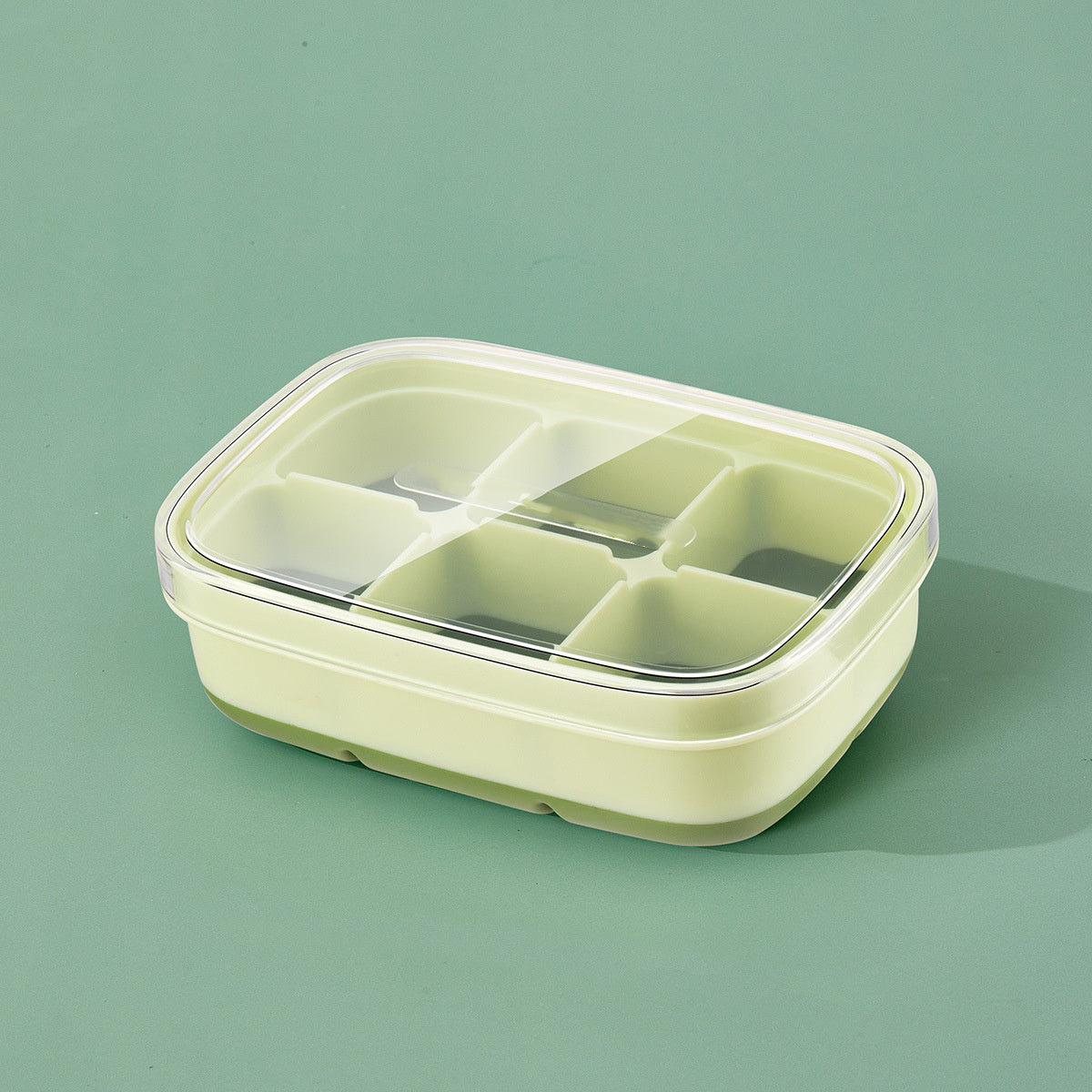 Silicone Ice Cube Mould With DIY Lid 6 Grid Soft Bottom Cube