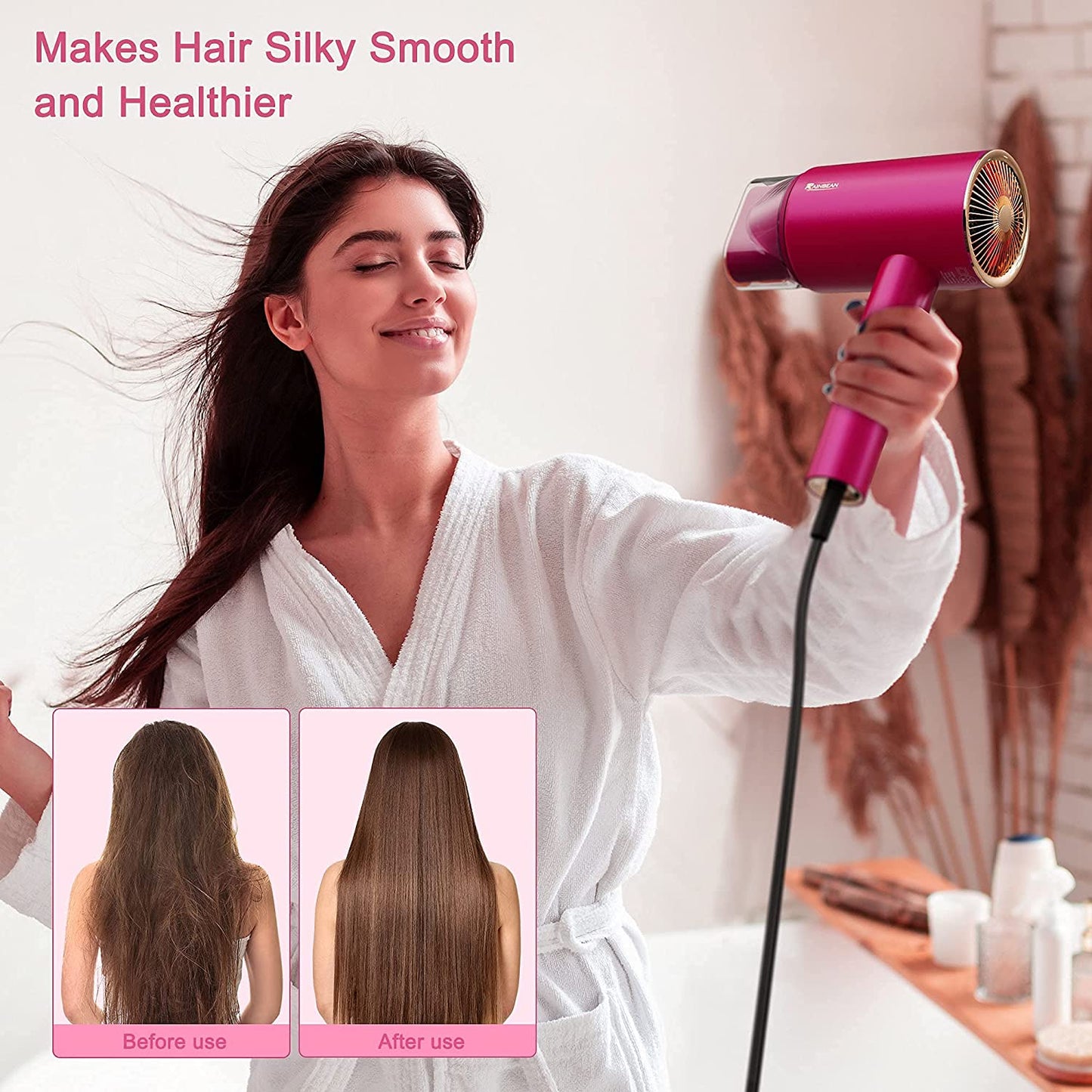 Water Ionic Hair Dryer 1800W Blow Dryer With Magnetic Nozzle