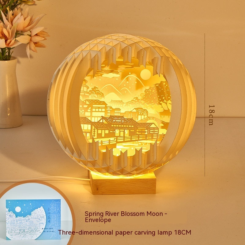Paper Carving Creative Three-dimensional Small Night Lamp