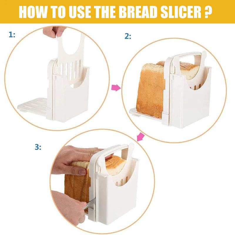 Foldable Toast Bread Slicer Adjustable Plastic Bread Cutting Tools