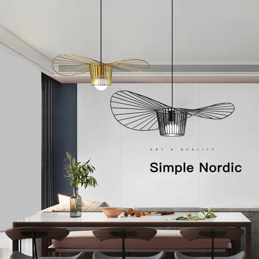 Straw Hat Chandelier Nordic Simple Creative