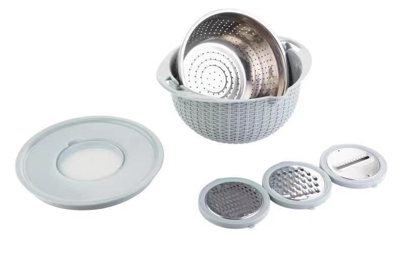 Kitchen Fruit Tray Removable Double Layer Basin Draining