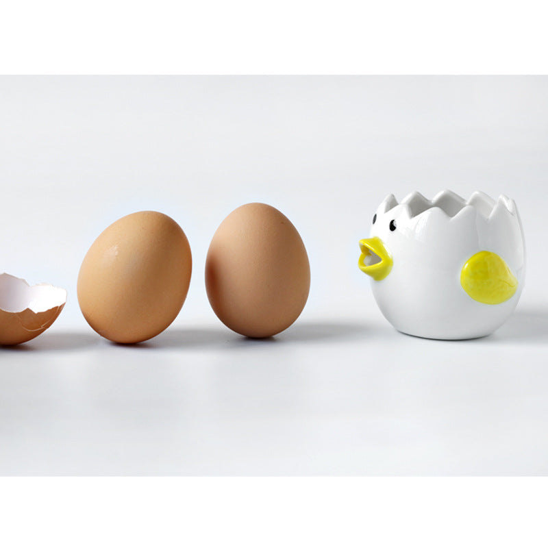 Cute Chicken Ceramic Egg White Separator Kitchen Accessories Practical
