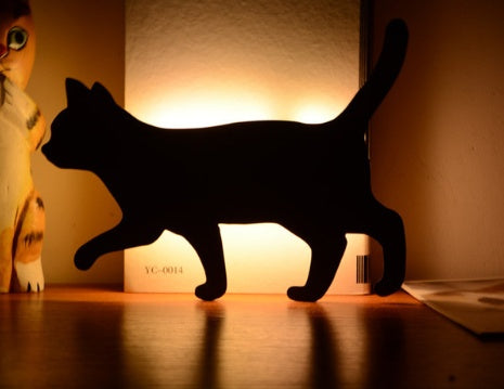 LED Animal Dog Cat Shape Night Light Sensor Control Smart Sound