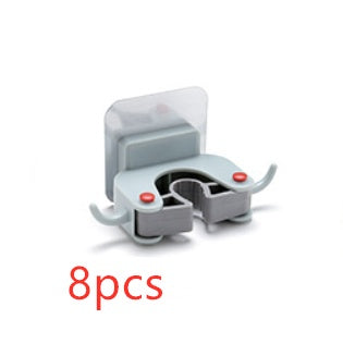 Nail-free multi-function traceless mop holder receives mop hook