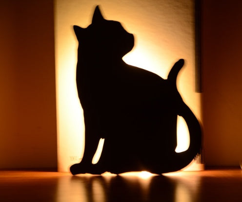 LED Animal Dog Cat Shape Night Light Sensor Control Smart Sound