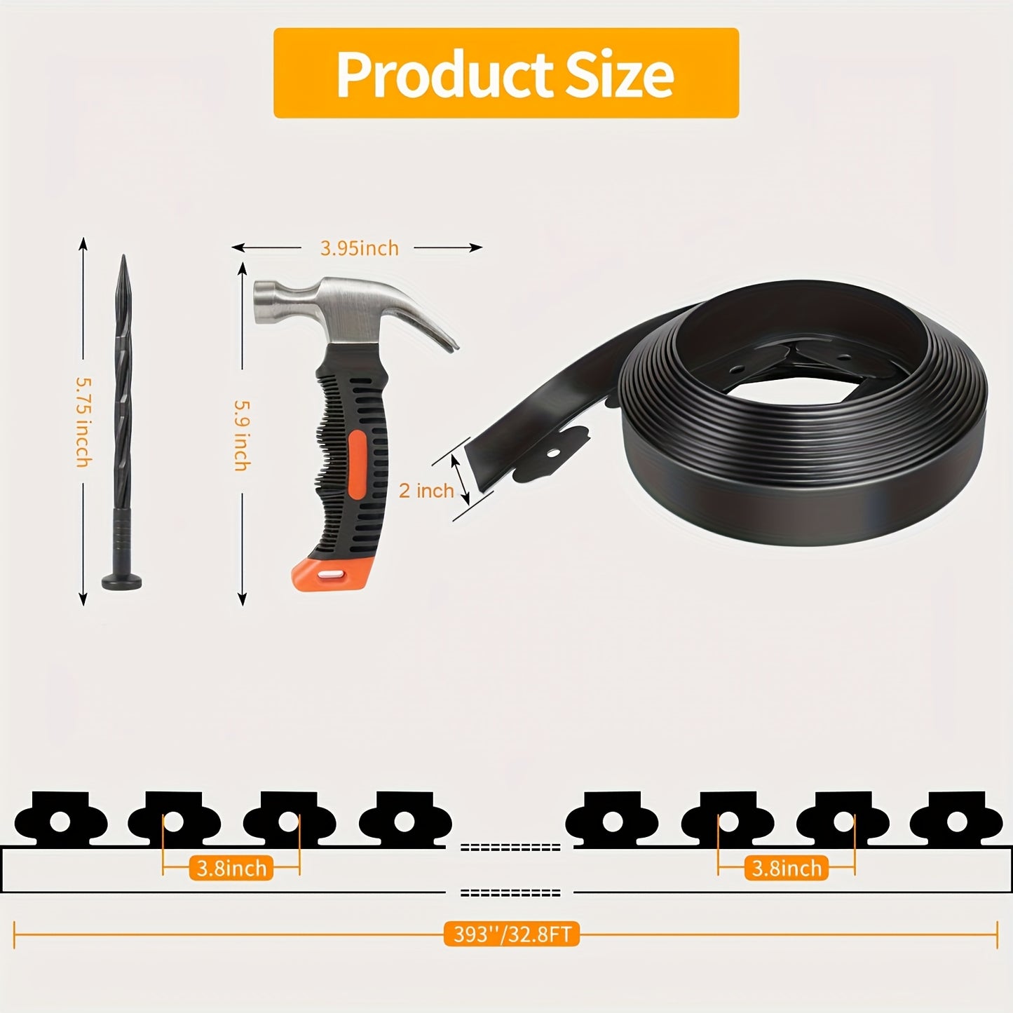 Landscape Edging Strips With Anchored Tips