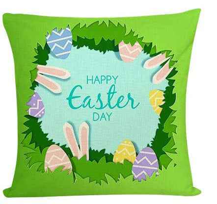 Living Room Sofa Bed Easter Linen Throw Pillowcase