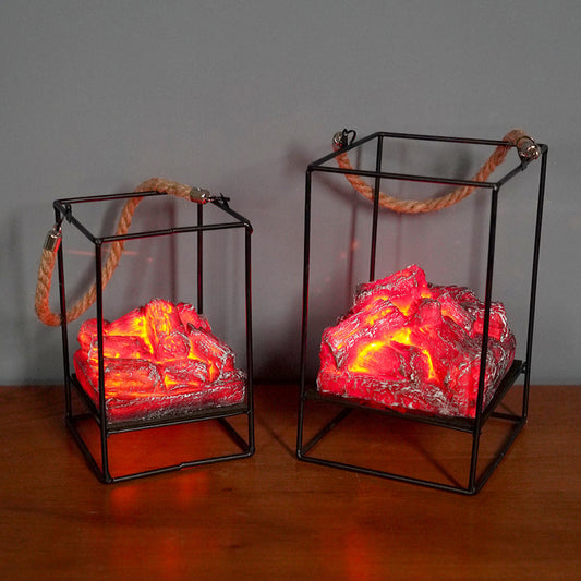 LED Flame Light Home Simulated Charcoal Fireplace Lamp
