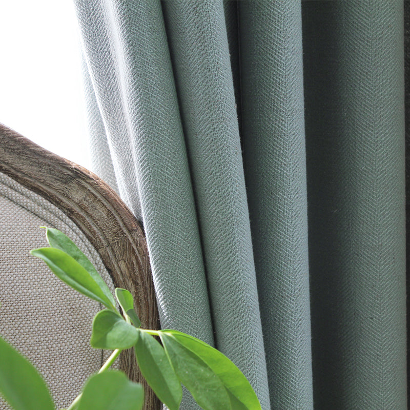 Plain cotton and linen curtains