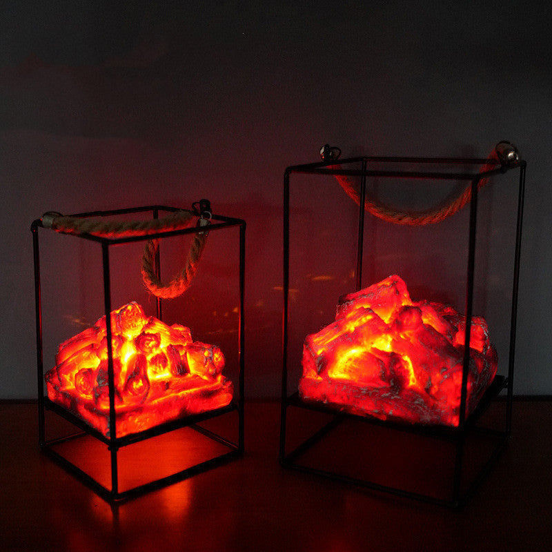 LED Flame Light Home Simulated Charcoal Fireplace Lamp