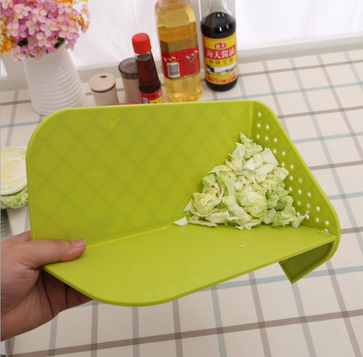 Plastic 2 in 1 Cutting Board and Drainer Foldable Chopping Mat