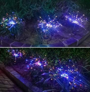 New Ground Plug Solar Fireworks Light LED Light String