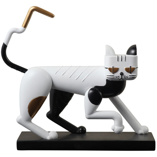 Resin Cat Decoration Abstract Animal Porch Home Model Room