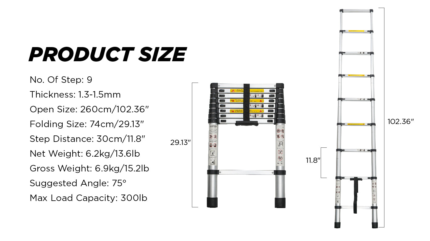Aluminum Telescoping Ladder For Outdoor Work