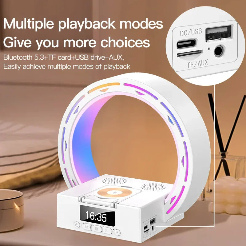 4 In 1 Wireless Bluetooth Speaker Charging Pad Bedside Lamp