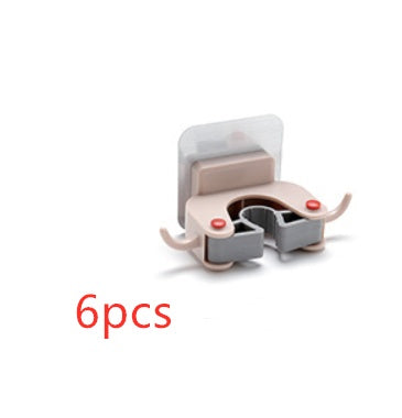 Nail-free multi-function traceless mop holder receives mop hook