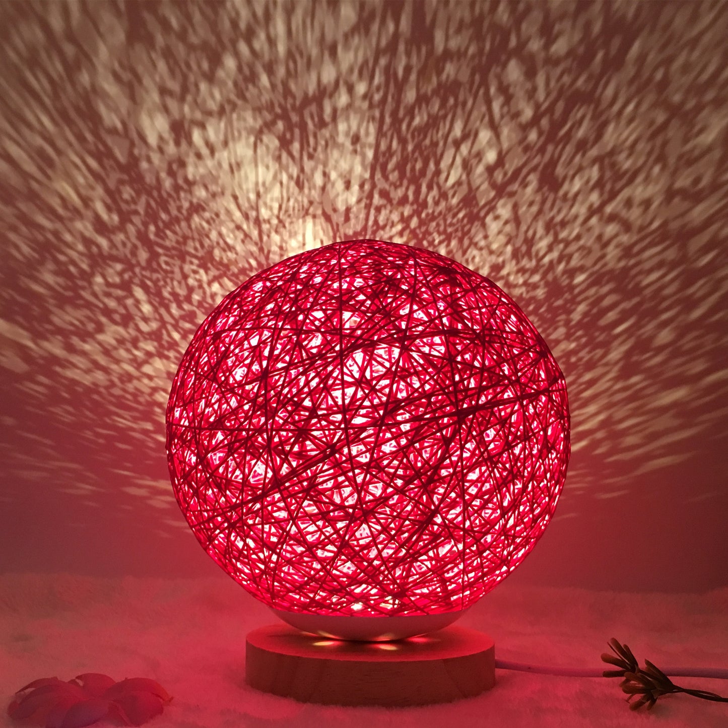 Creative Linen Table Lamp Rattan Ball Lamp