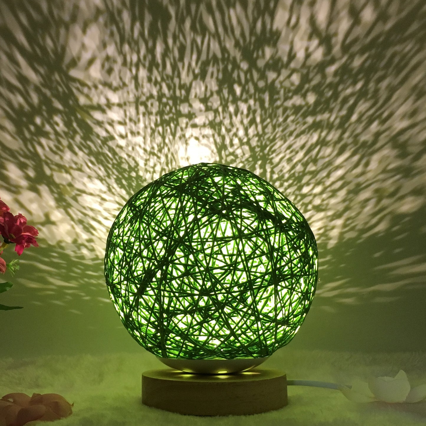 Creative Linen Table Lamp Rattan Ball Lamp