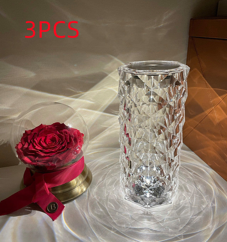 Romantic LED Rose Diamond Table Lamps For Living Room Lights