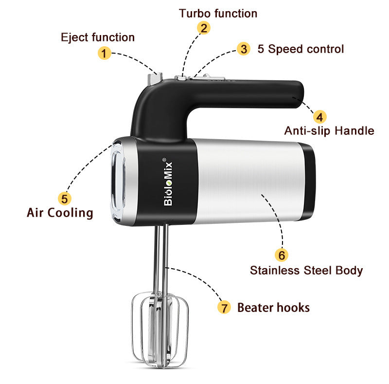 5 Speeds 500W High Power Electric Food Mixer Hand Blender