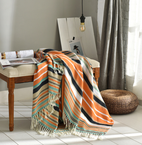 Fringed Knitted Small Napping Blanket Sofa Blanket