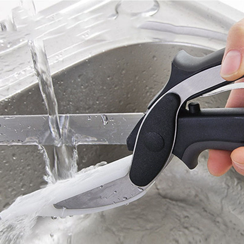 Kitchen Gadget Scissors 2-in-1 Functional Smart Chopping Knife