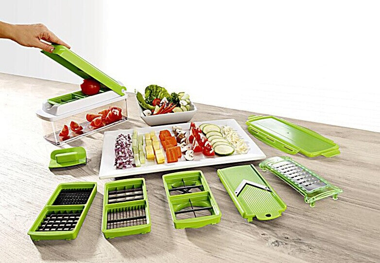 12pcs Multifunctional Vegetable Chopper Handle Food Grate