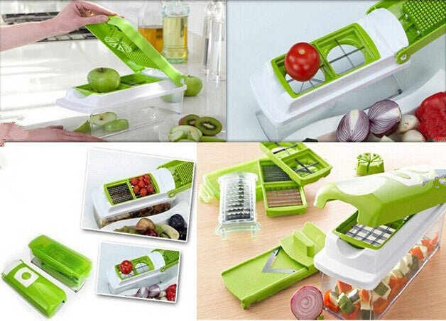 12pcs Multifunctional Vegetable Chopper Handle Food Grate