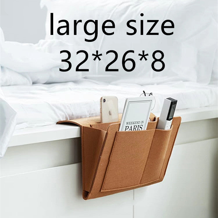 Bed Storage Bag with Pocket Felt Bedside Hanger Table Sofa