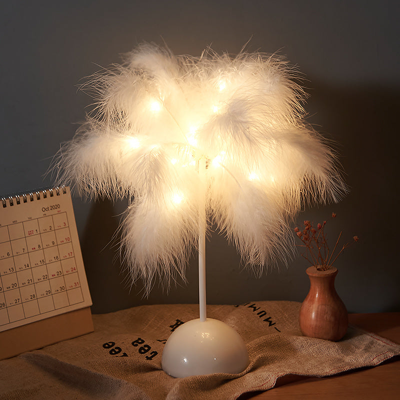 Feather Lamp Nordic Desk Lamp European-Style Bedroom Bedside