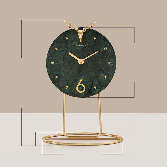 Light Luxury Marble Decoration Clock Home Desktop Clock Ornaments