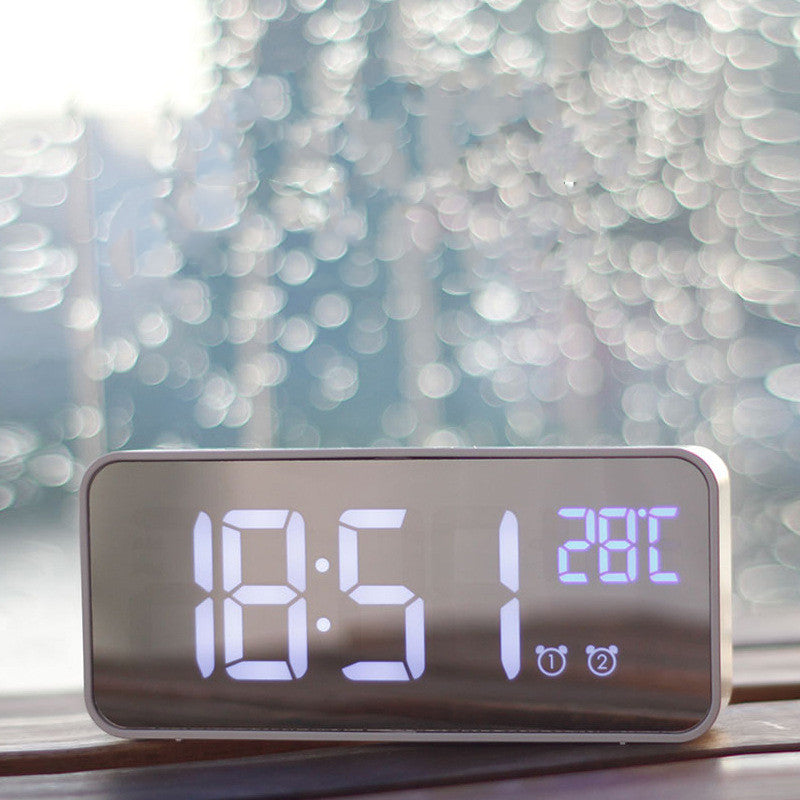 Music LED Digital Alarm Clock Temperature Date Display