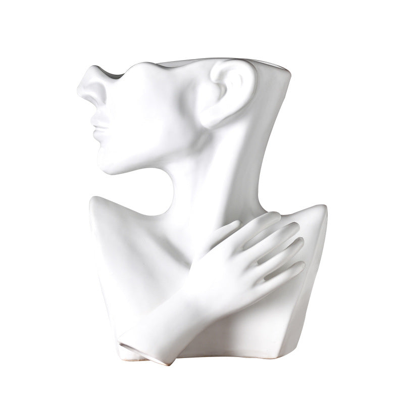Modern Nordic Style Creative Portrait Vase Human Head