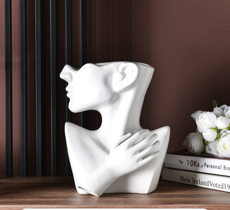 Modern Nordic Style Creative Portrait Vase Human Head