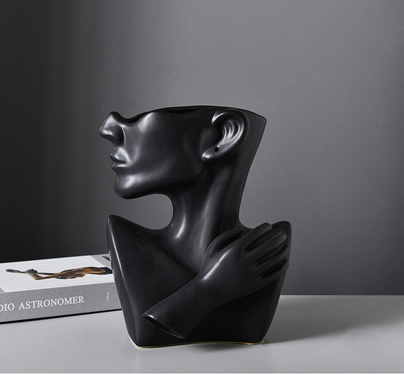 Modern Nordic Style Creative Portrait Vase Human Head