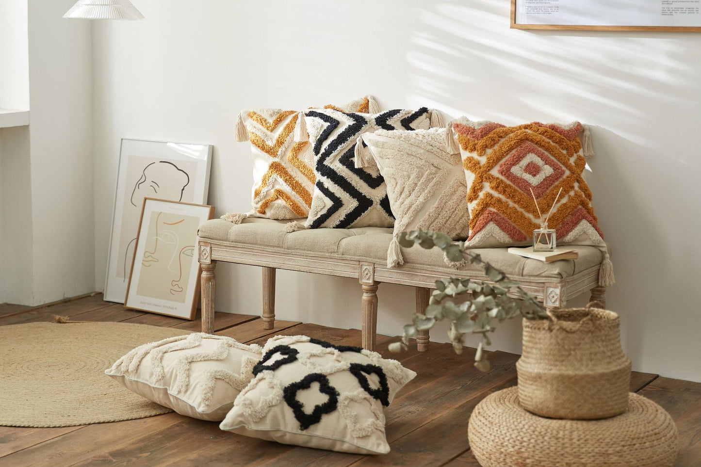 American Living Room Sofa Bed Waist Cushion Cover