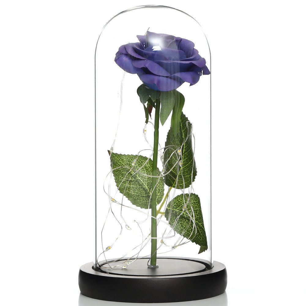 Glass Shade Rose Lamp