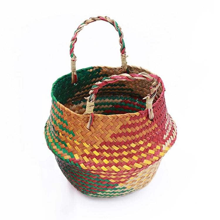 Straw Pot-Bellied Flower Baskets, Flower Arrangement
