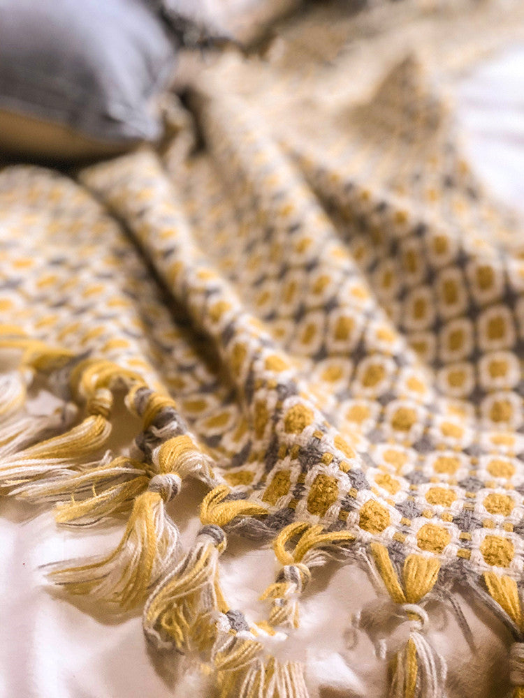 Sofa Blanket Cover Blanket Knitted Tassel Single Nap Blanket Batch Blanket