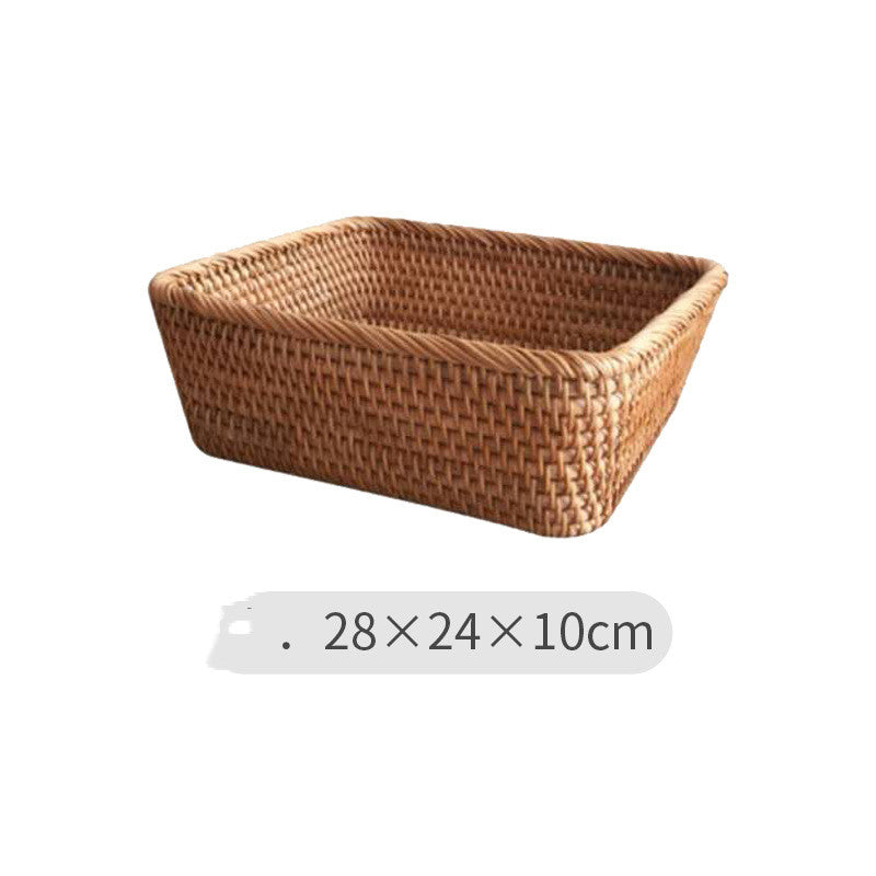 Handmade Rattan Storage Baskets Household Items Snacks Fruit