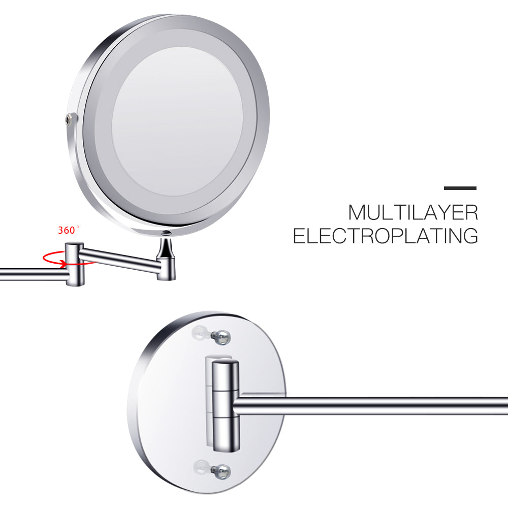 Bathroom Vanity Mirror Led With Lamp Folding Double-Sided