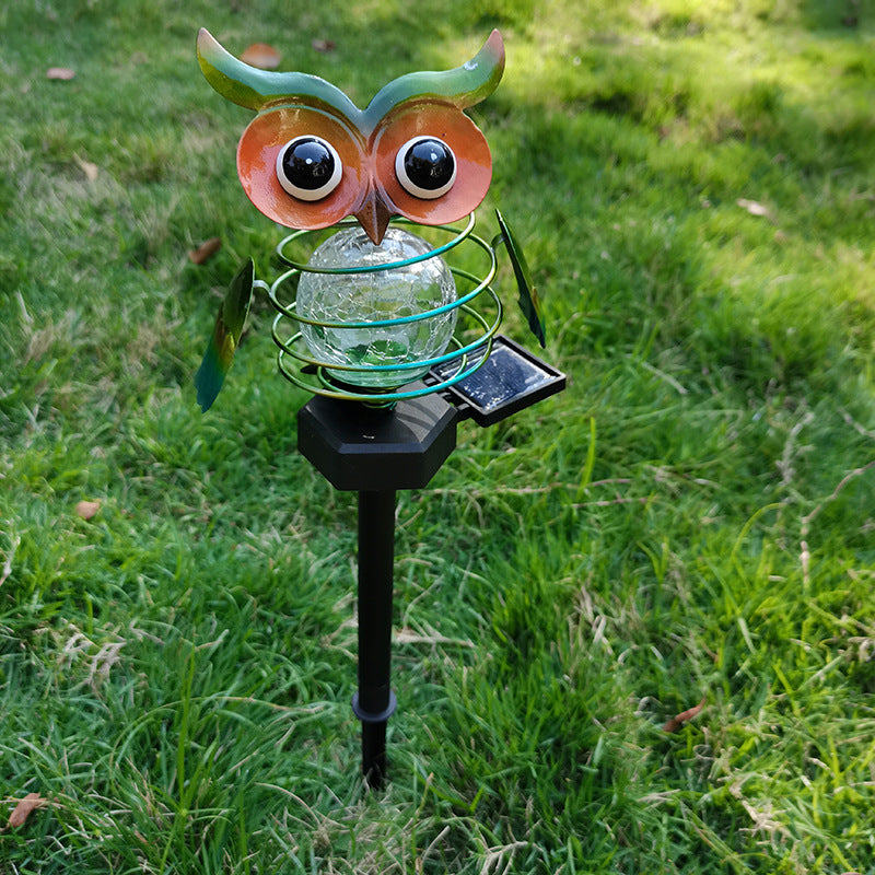 Solar Owl Lawn Lamp Outdoor Waterproof LED Garden Pathway Lighting