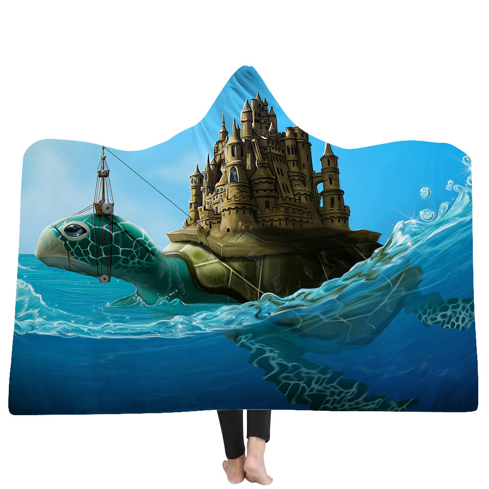 ﻿New Hooded Poncho Thicker Hooded Blanket Home