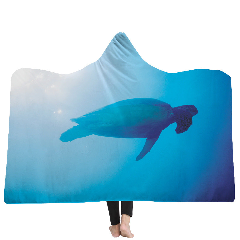 ﻿New Hooded Poncho Thicker Hooded Blanket Home