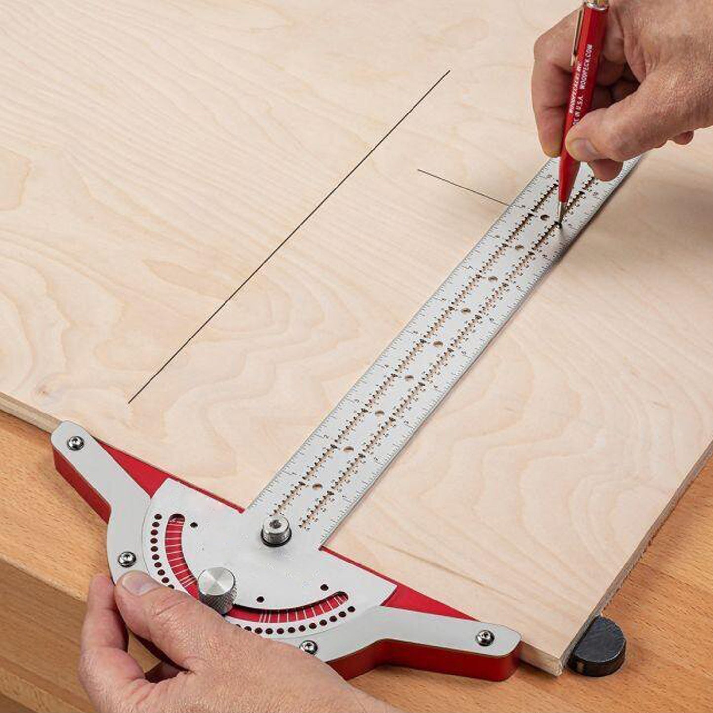 Woodworkers Edge Ruler Protractor Angle Protractor Two Arm