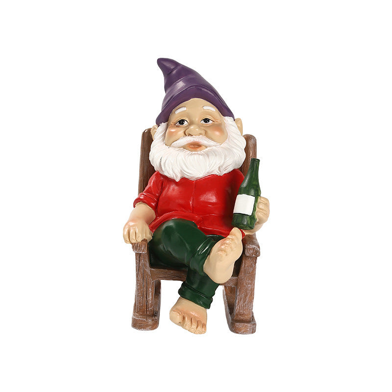 Garden Ornaments And Rocking Chair Dwarf